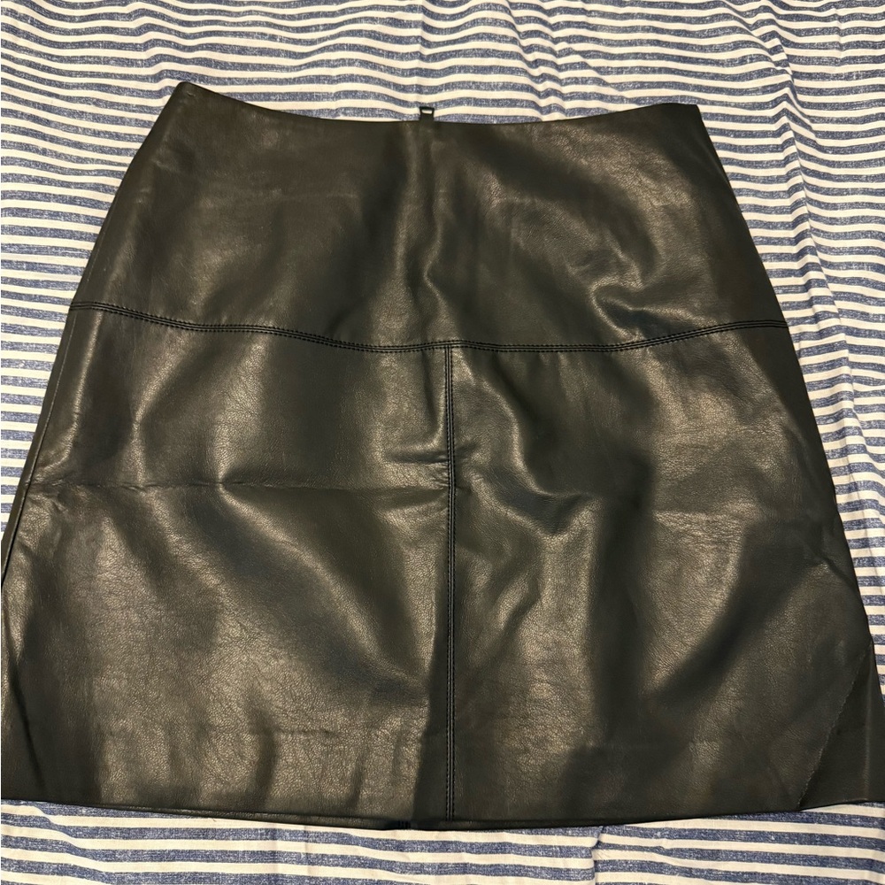 Ted Baker Black Faux Leather Mini Skirt